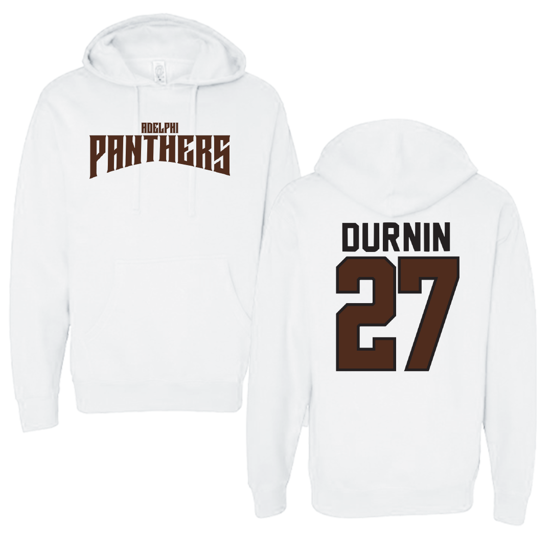 Adelphi University Lacrosse White Classic Hoodie - #27 Ryan Durnin