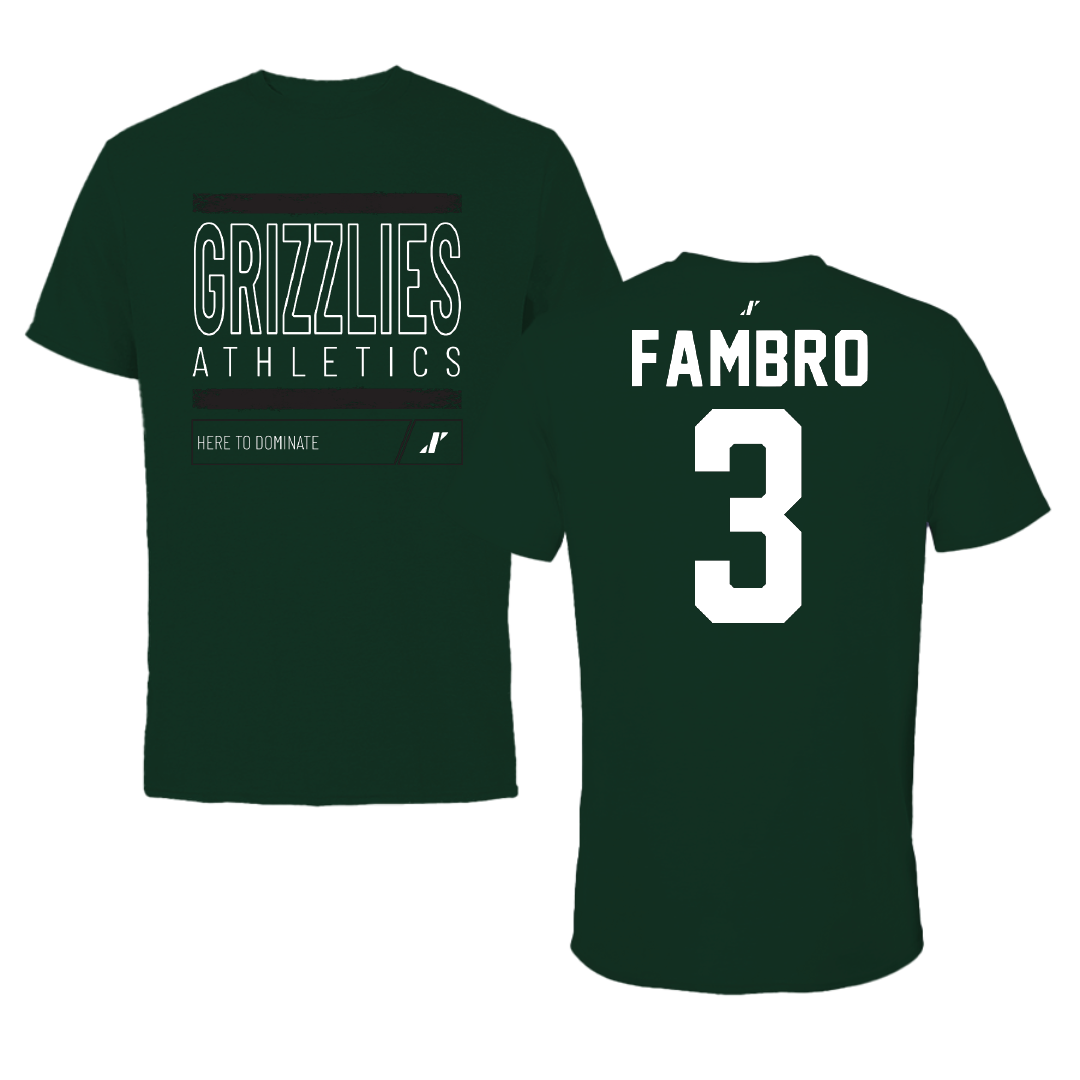 Adams State University Soccer Forest Green Dominate Tee - #3 Jadon Fambro