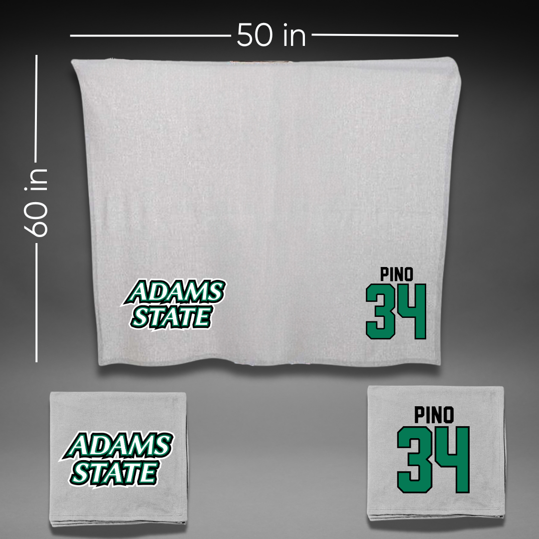 Adams State University Baseball Gray Blanket - #34 CJ Pino