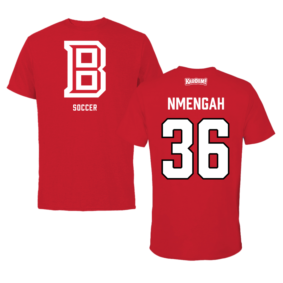 Bradley University Soccer Red Block Performance Tee - #36 Franc Nmengah