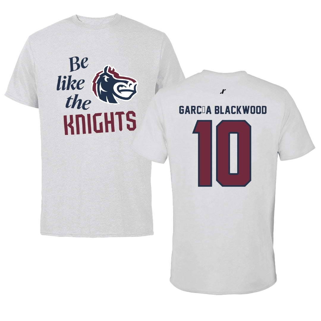 Fairleigh Dickinson University-Metropolitan Campus Basketball Light Gray Be Like Us Performance Tee - #10 Dominique García Blackwood