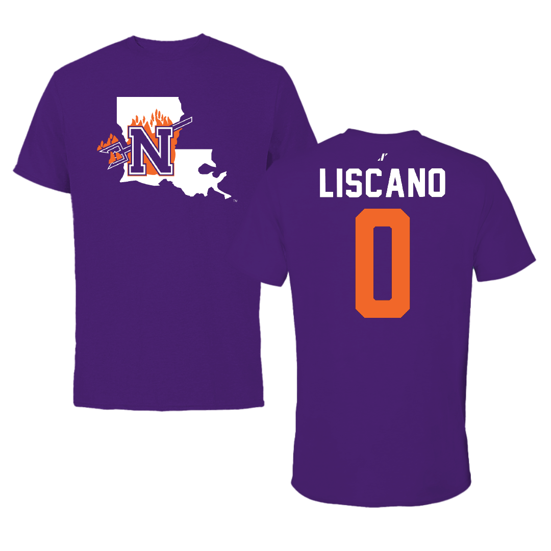 Northwestern State University Softball Purple State Performance Tee - #0 Mia Liscano