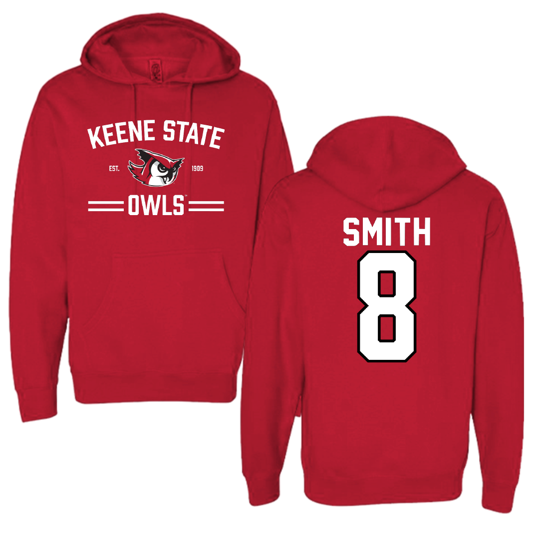 Keene State College Lacrosse Red General Hoodie - #8 Cameron Smith