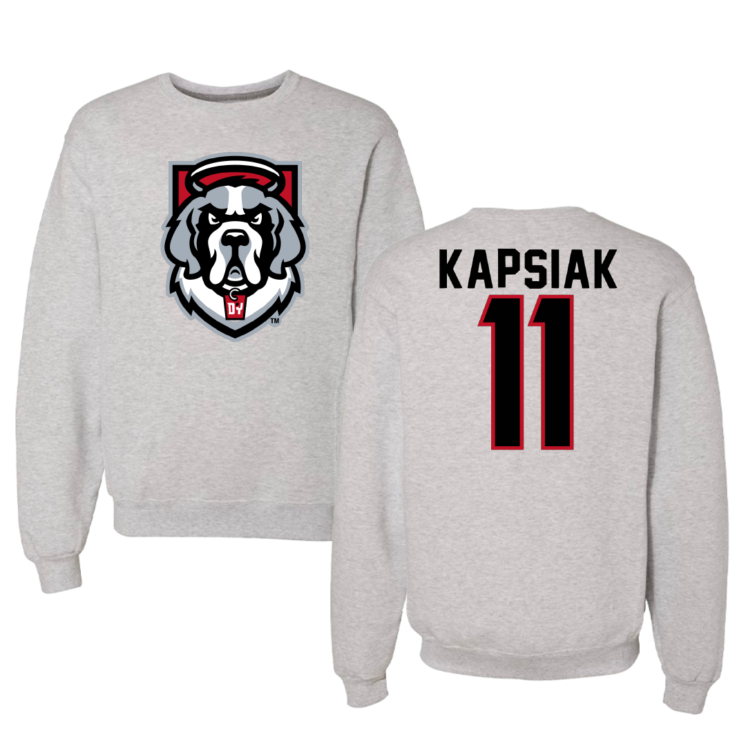 D'Youville University Bowling Gray Crewneck - #11 Megan Kapsiak
