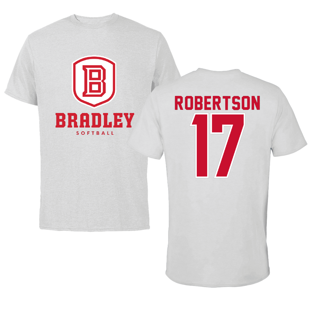 Bradley University Softball Gray Performance Tee - #17 Kinsley Robertson