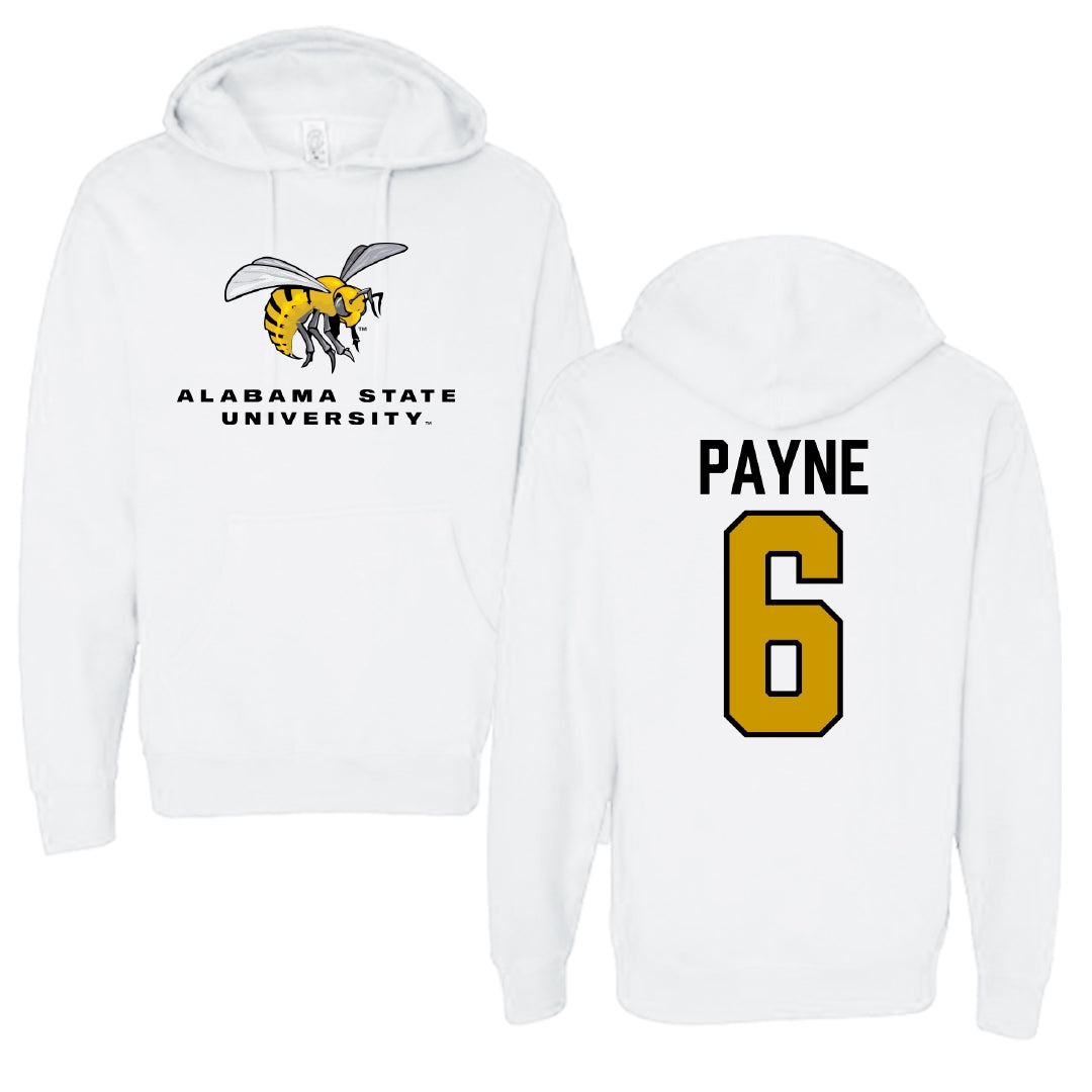 Alabama State University Volleyball White Block Hoodie - #6 Bailee Payne