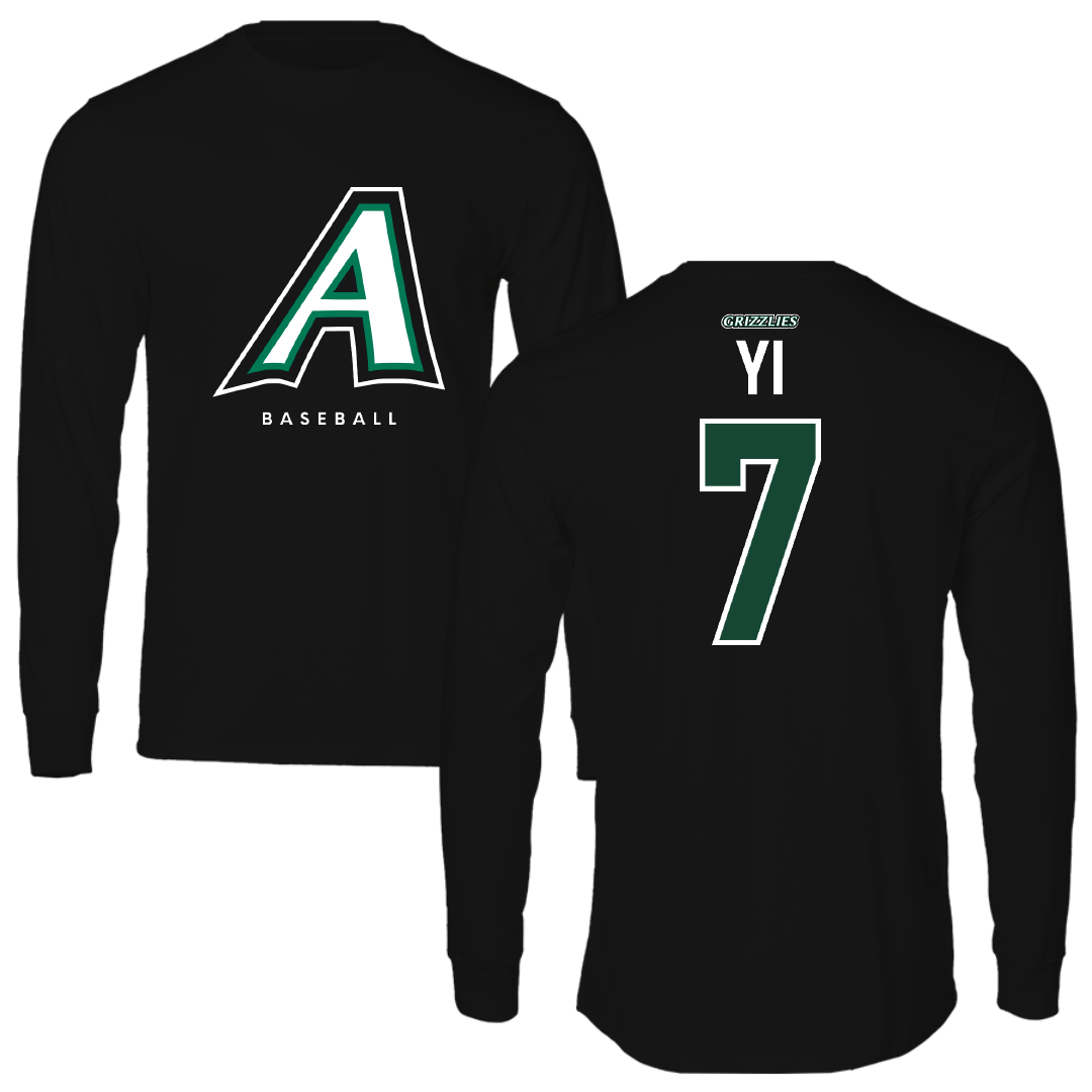 Adams State University Baseball Black Block Performance Long Sleeve - #7 Austin Yi