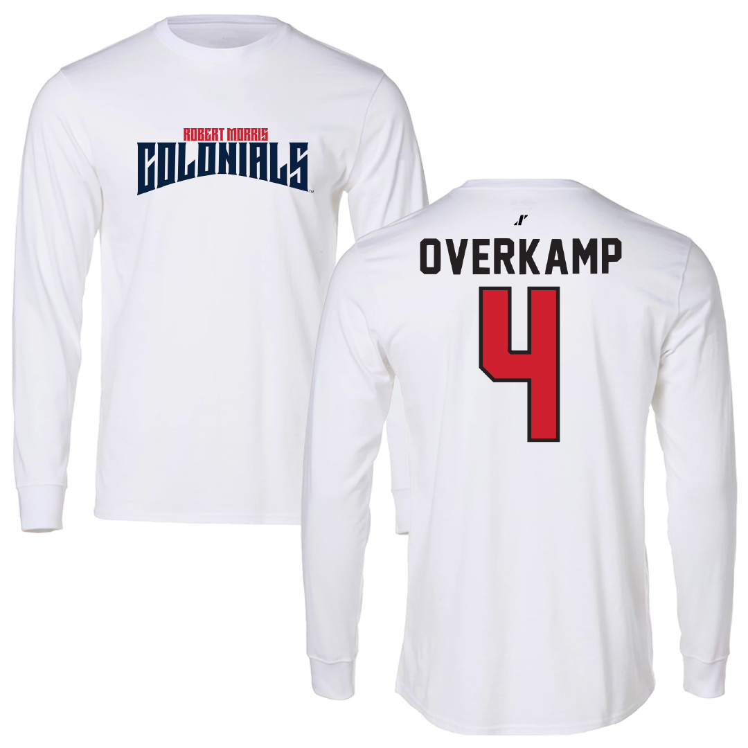 Robert Morris University Soccer White Classic Performance Long Sleeve - #4 Fabian Overkamp