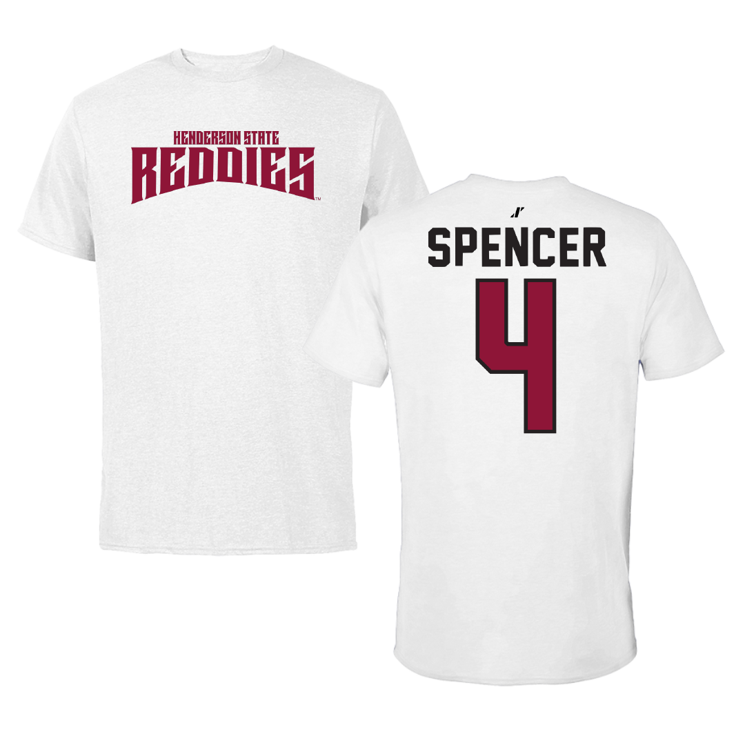 Henderson State University Basketball White Classic Tee - #4 Kristian Spencer