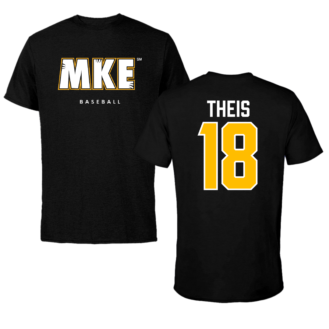 University of Wisconsin-Milwaukee Baseball Black Performance Tee - #18 Gavin Theis