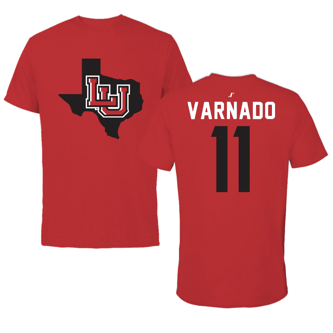 Lamar University Baseball Red State Tee - #11 Drake Varnado