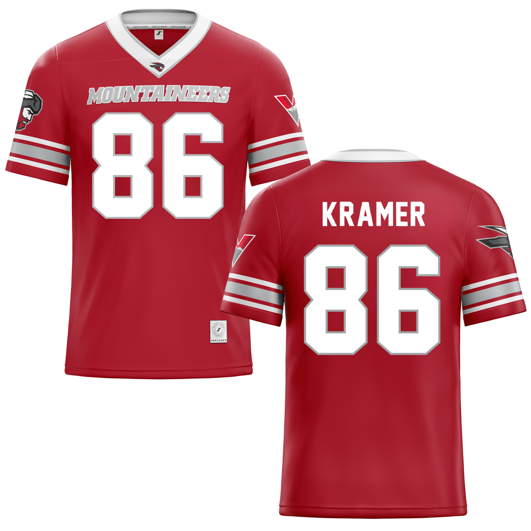 Western Colorado University Red Football Jersey - #86 Blake Kramer