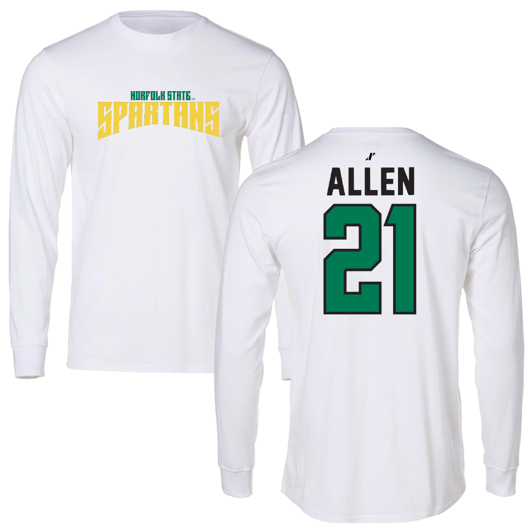 Norfolk State University Football White Classic Long Sleeve - #21 Devon Allen