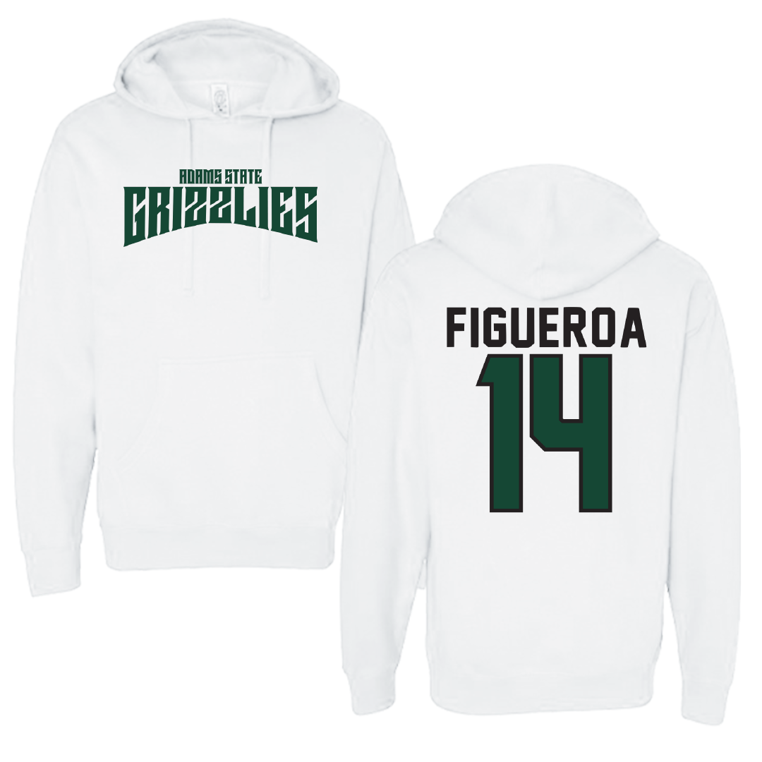 Adams State University Soccer White Classic Hoodie - #14 Angelica Figueroa