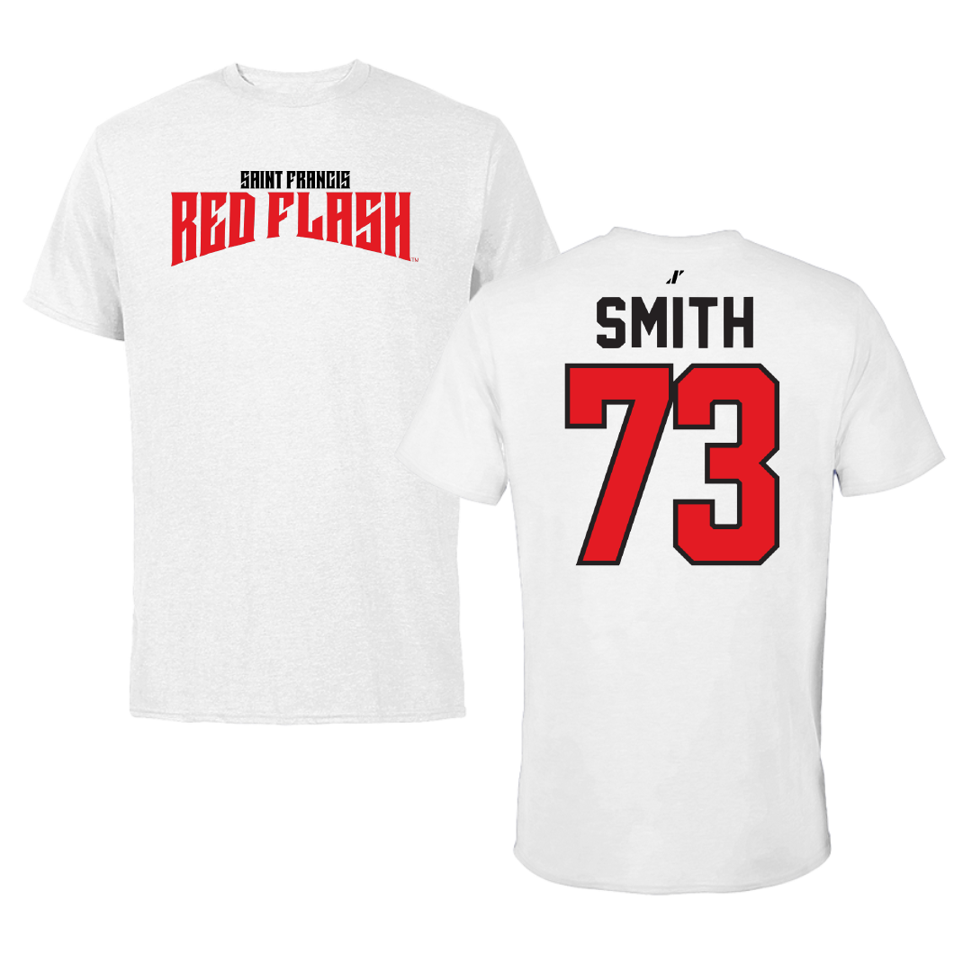 Saint Francis University (Pennsylvania) Football White Classic Tee - #73 Omari Smith