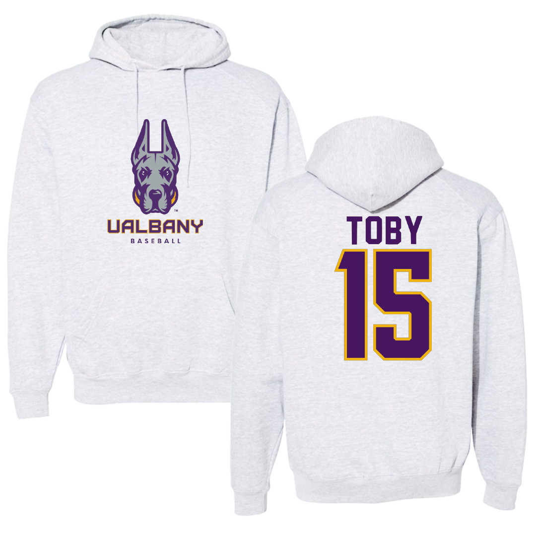 University at Albany Baseball Gray Hoodie - #15 Jared Toby