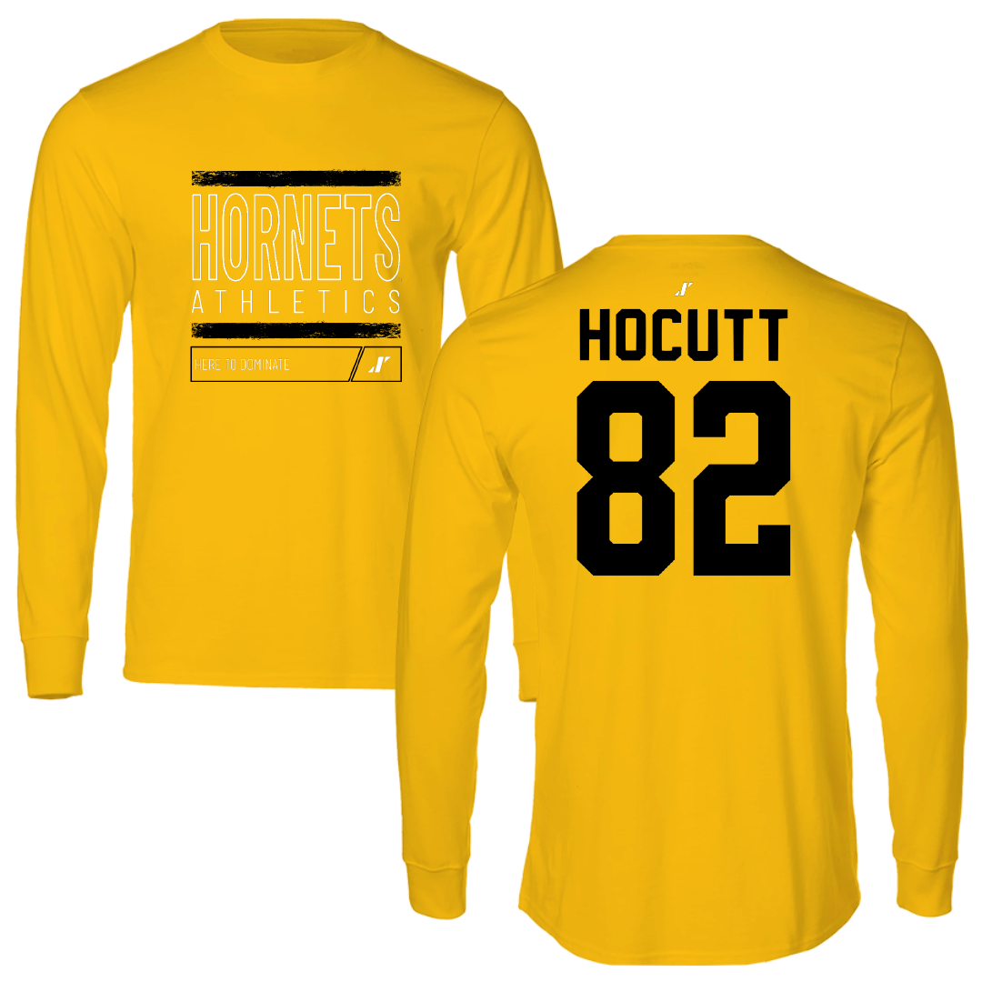 Alabama State University Football Gold Dominate Performance Long Sleeve - #82 Will Hocutt