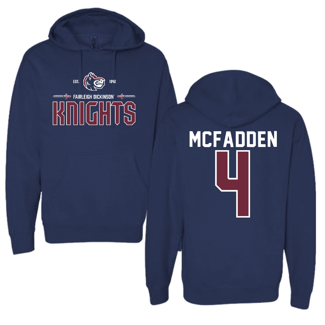 Fairleigh Dickinson University-Metropolitan Campus Volleyball Navy General Hoodie - #4 Dylan McFadden