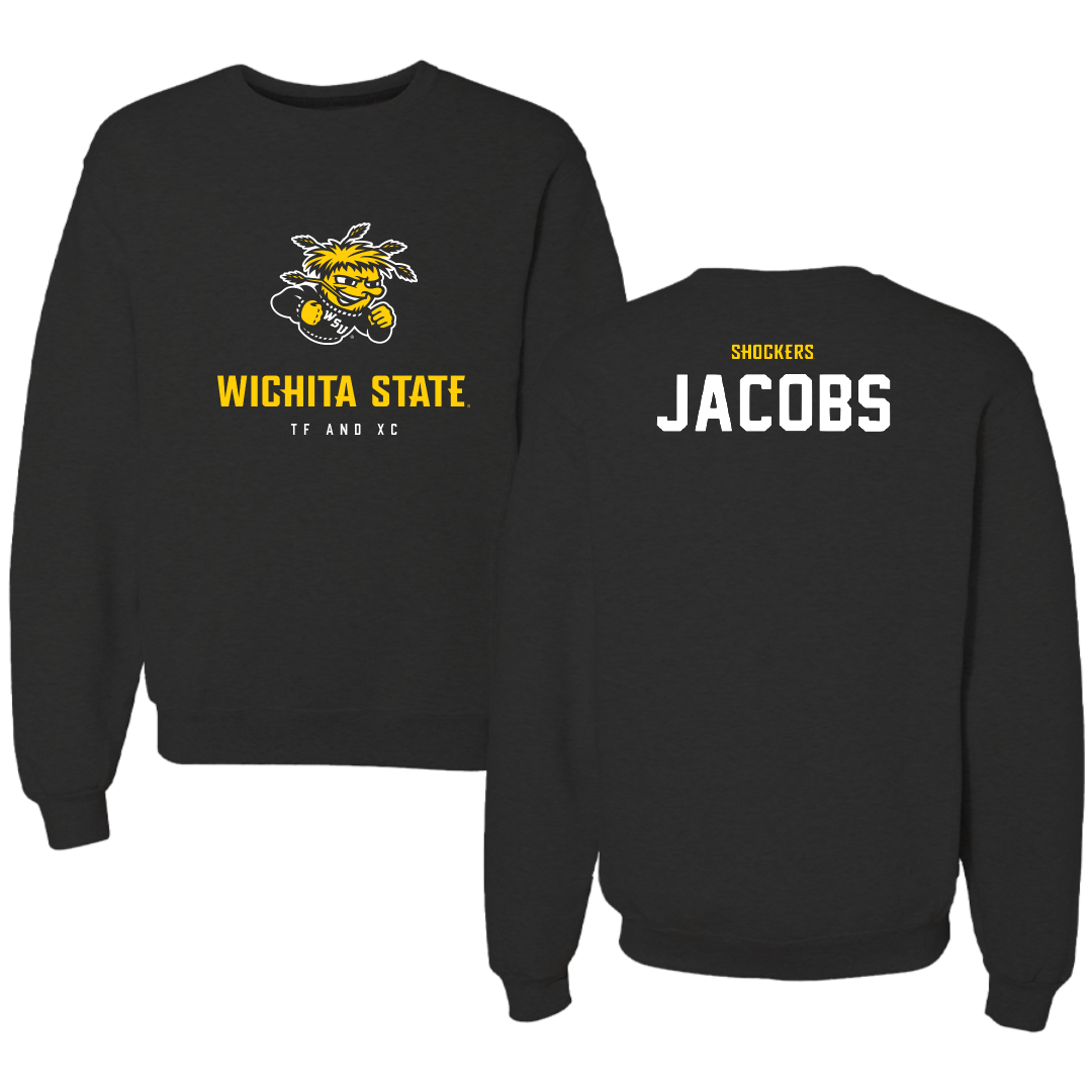 Wichita State University TF and XC Black Block Crewneck - Ali Jacobs