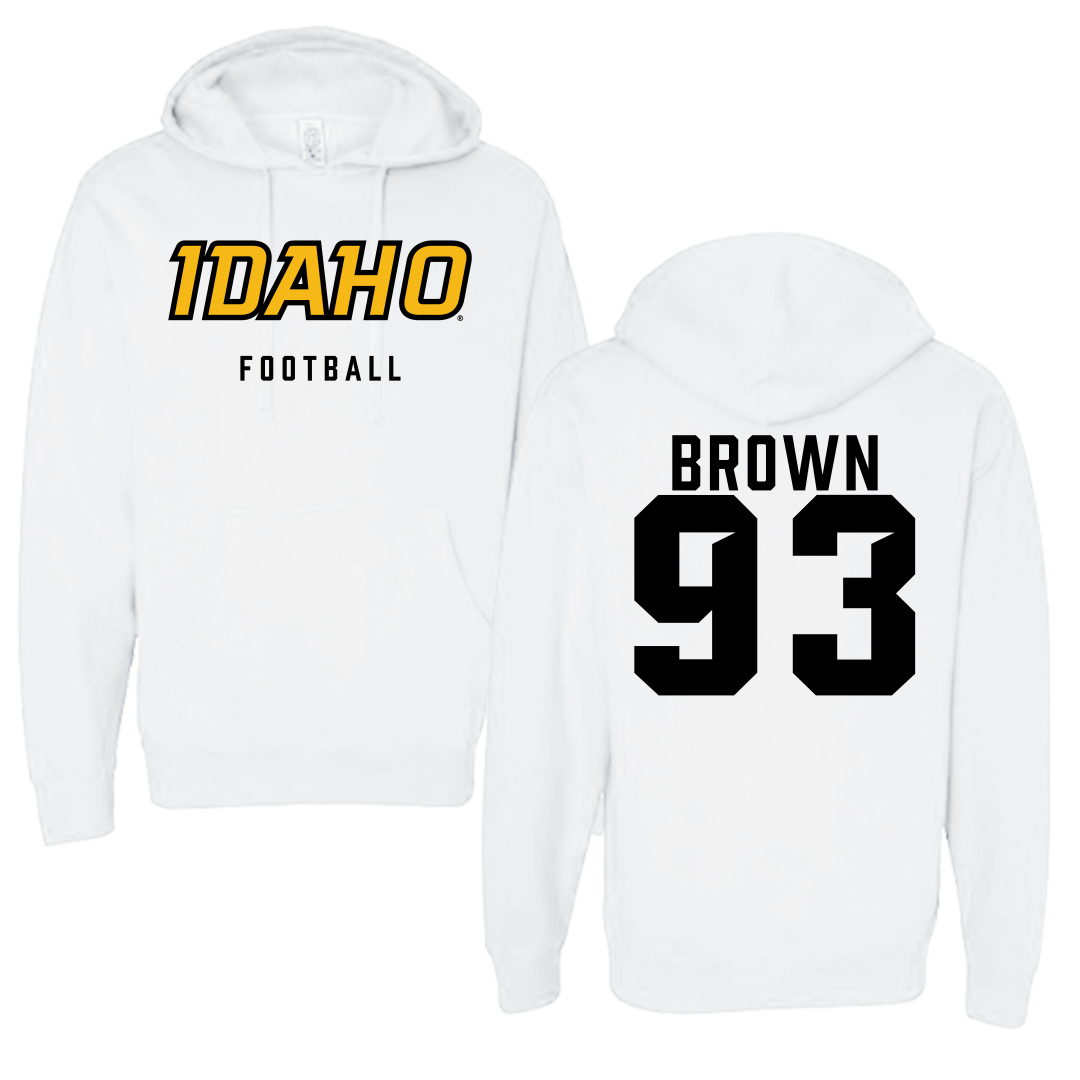 University of Idaho Football White Idaho Hoodie - #93 Sam Brown