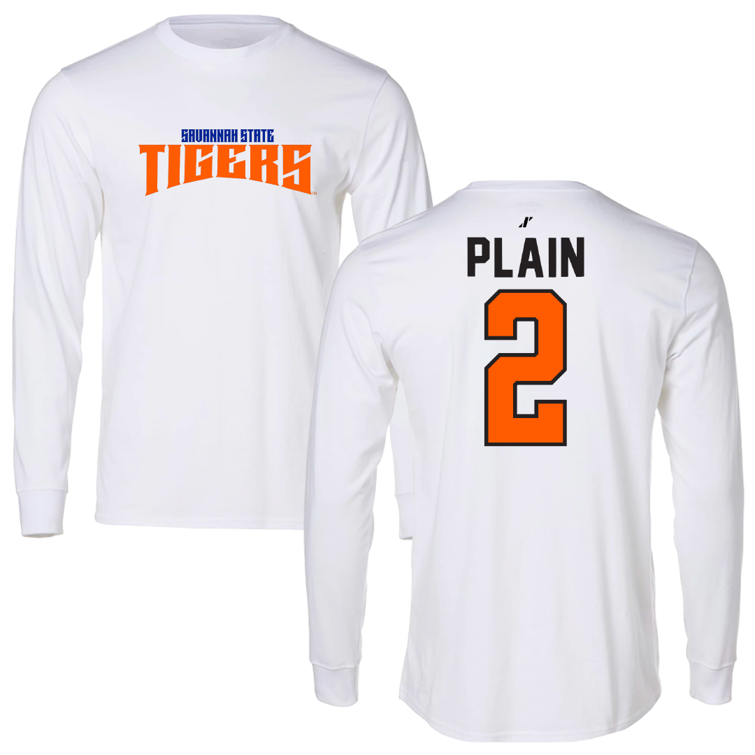 Savannah State University Basketball White Classic Long Sleeve - #2 Ayjay Plain