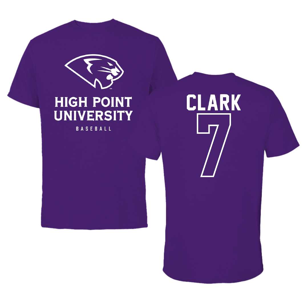 High Point University Baseball Purple Performance Tee - #7 Jack Clark