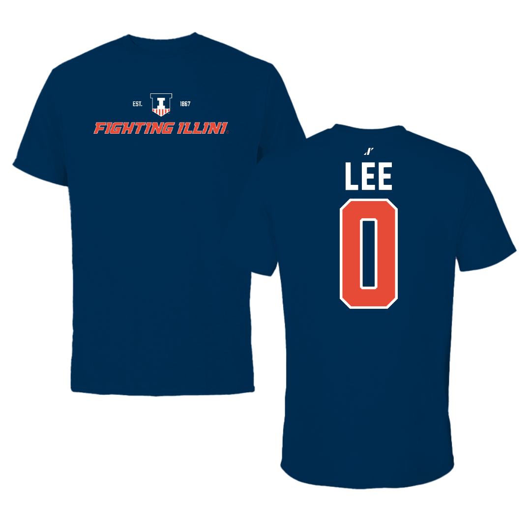University of Illinois Soccer Navy General Performance Tee - #0 Izzy Lee
