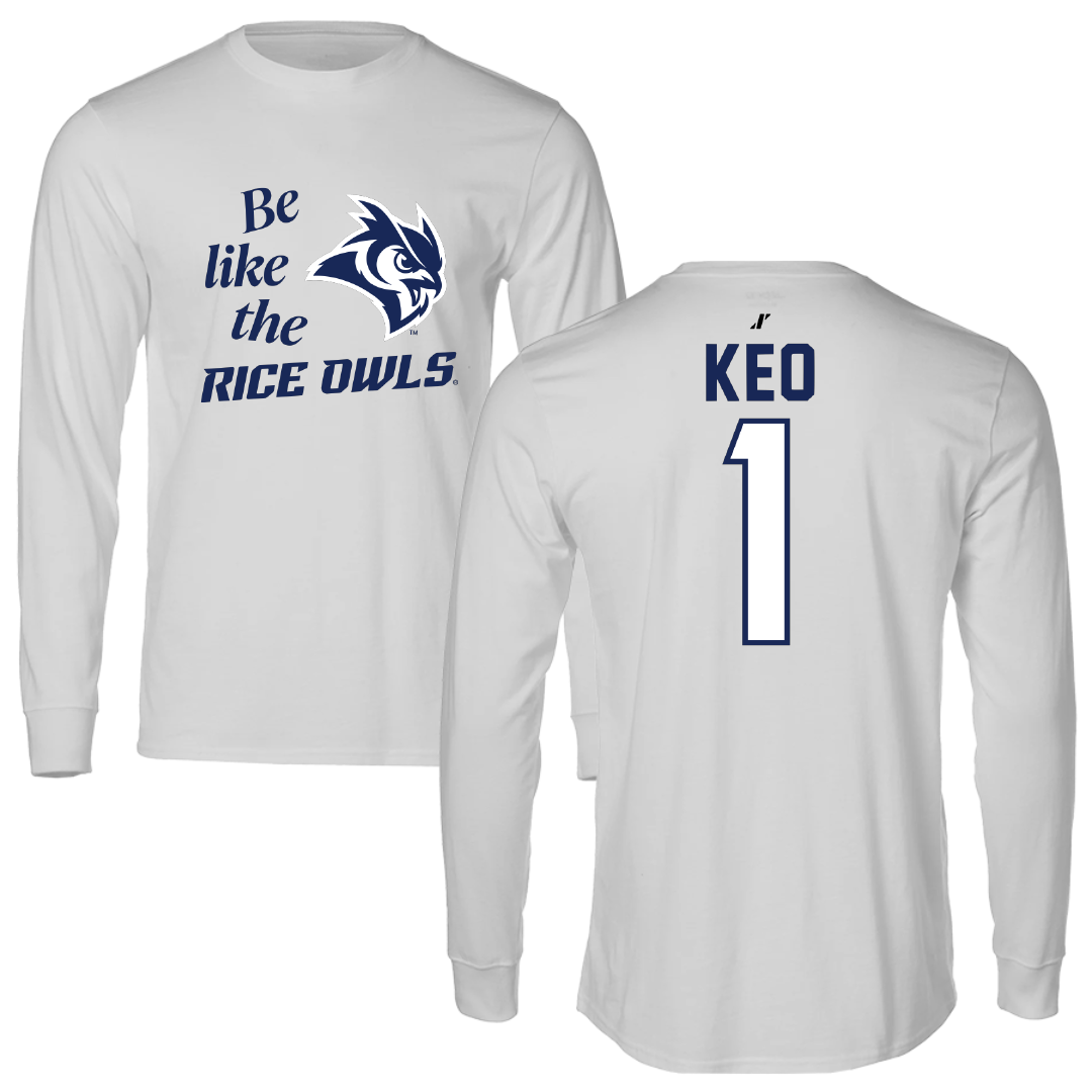 Rice University Baseball Light Gray Be Like Us Performance Long Sleeve - #1 Maddox Keo