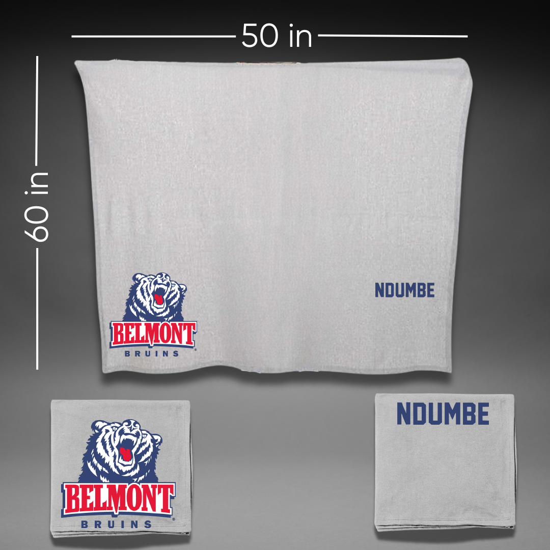 Belmont University Tennis Gray Blanket - Esunge Ndumbe