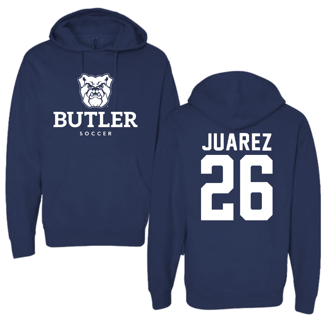 Butler University Soccer Navy Hoodie - #26 Nikolas Juarez