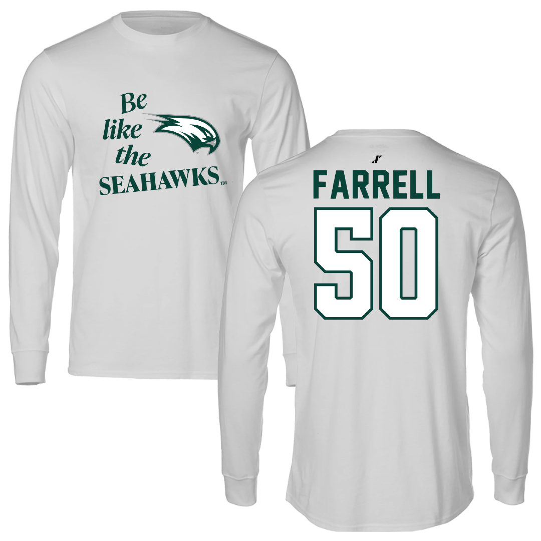 Wagner College Lacrosse Light Gray Be Like Us Performance Long Sleeve - #50 Terry Farrell