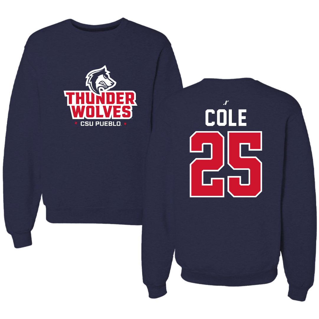 Colorado State University-Pueblo Lacrosse Navy General Crewneck - #25 Mirah Cole