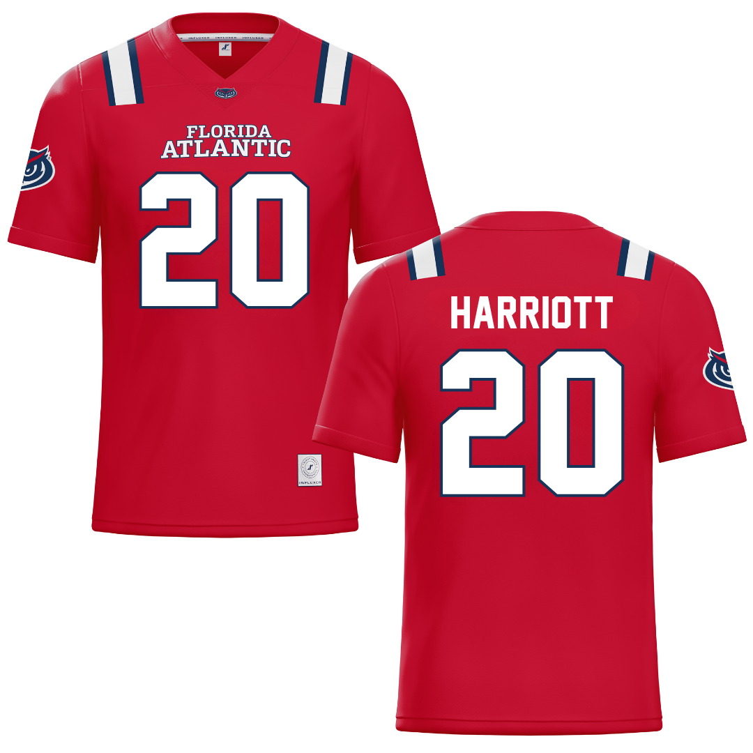Florida Atlantic University Red Football Jersey - #20 Joshua Harriott
