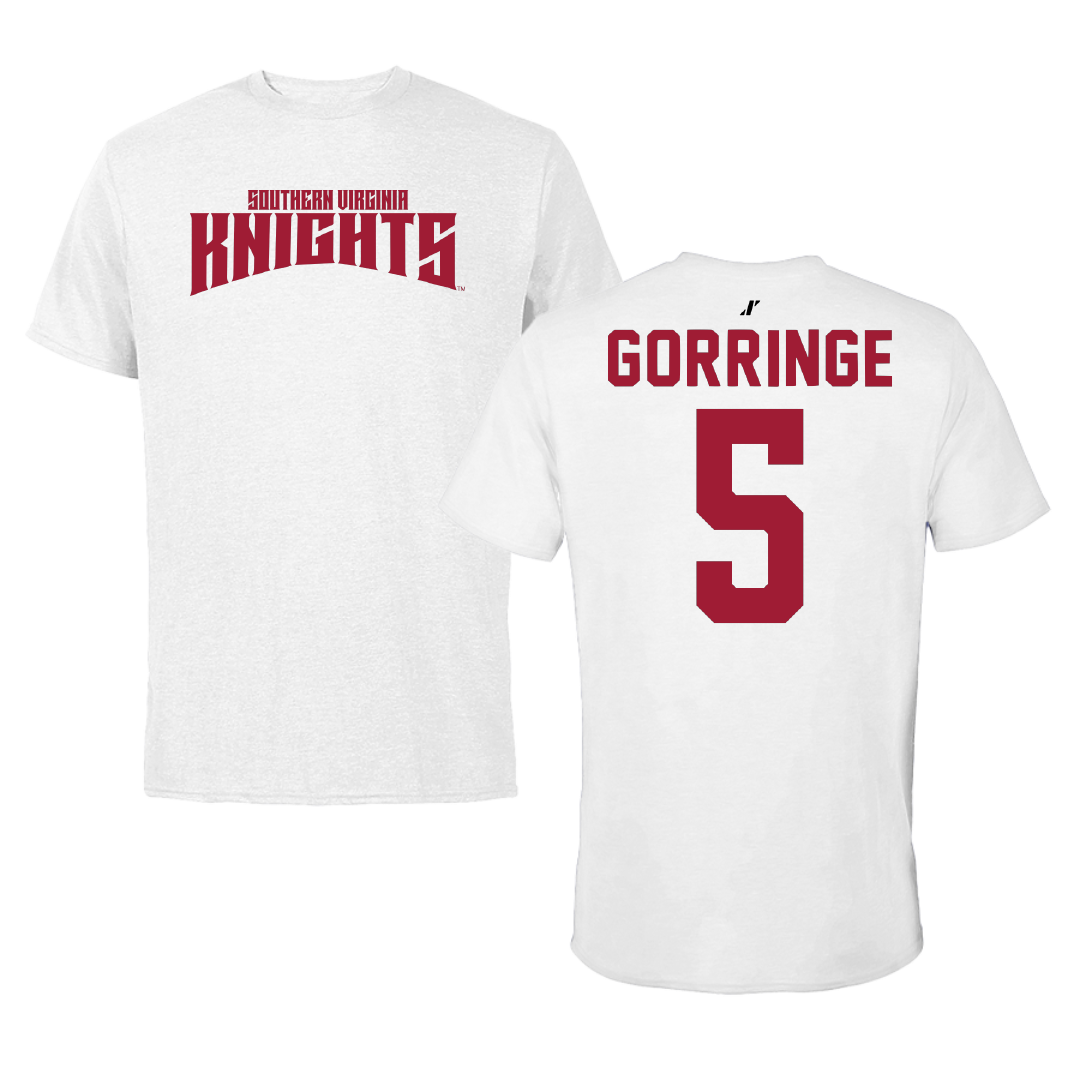 Southern Virginia University Soccer White Classic Tee - #5 Jackson Gorringe