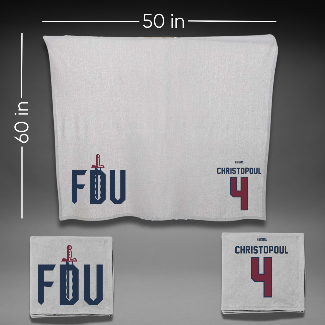 Fairleigh Dickinson University-Metropolitan Campus Softball Gray Blanket - #4 Olivia Christopoul
