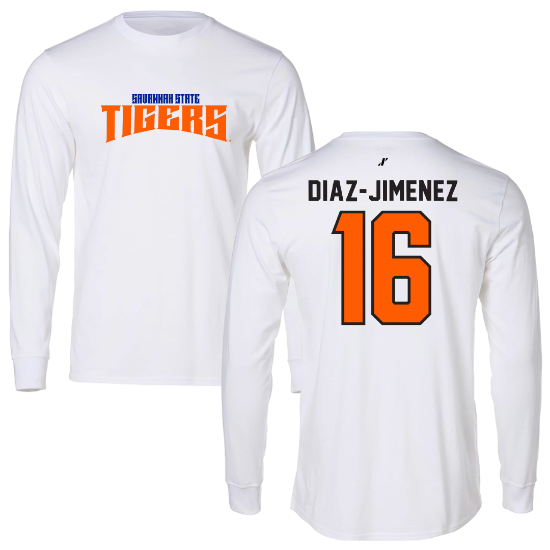 Savannah State University Softball White Classic Performance Long Sleeve - #16 Ariadna Diaz-Jimenez