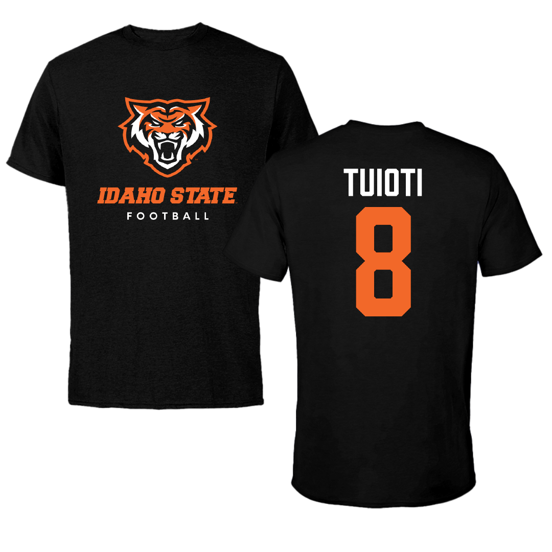 Idaho State University Football Black Tee - #8 Teilor Tuioti