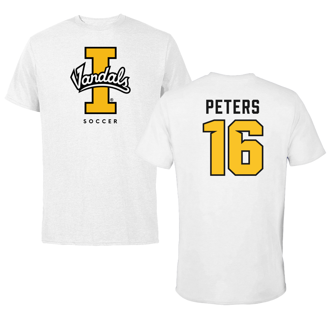 University of Idaho Soccer White Vandals Performance Tee - #16 Tori Peters