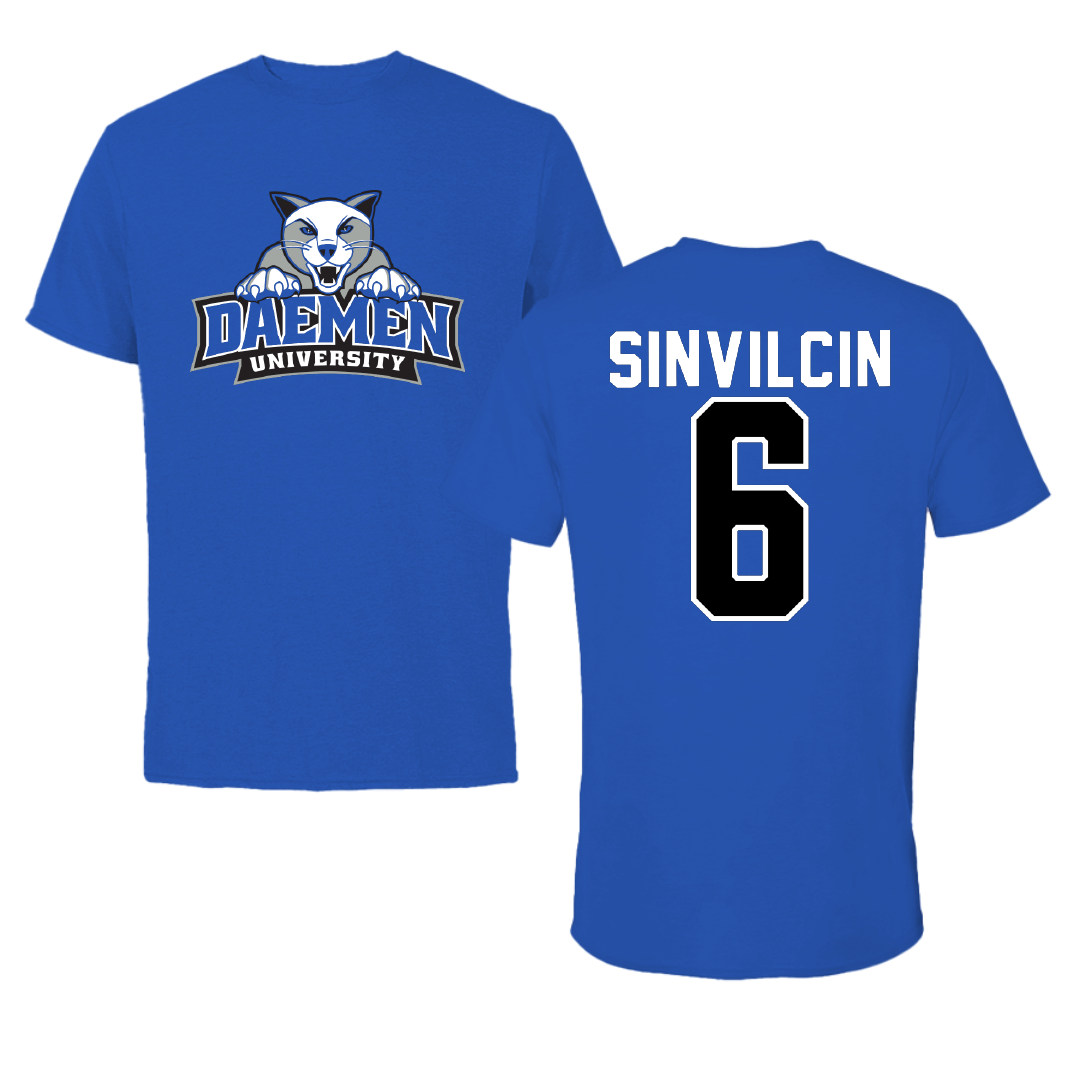 Daemen University Basketball Blue Performance Tee - #6 Santana Sinvilcin