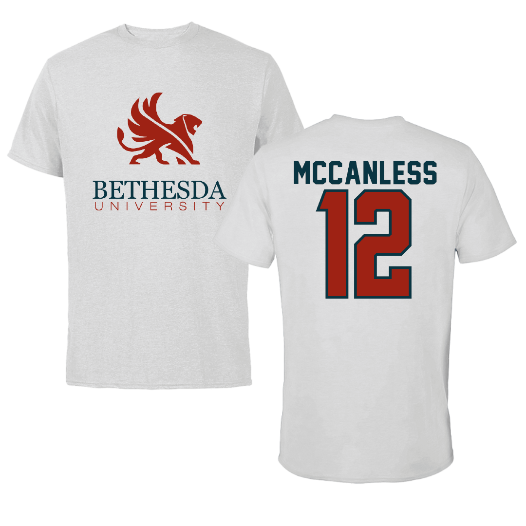 Bethesda University Basketball Light Gray Performance Tee - #12 Jordan McCanless