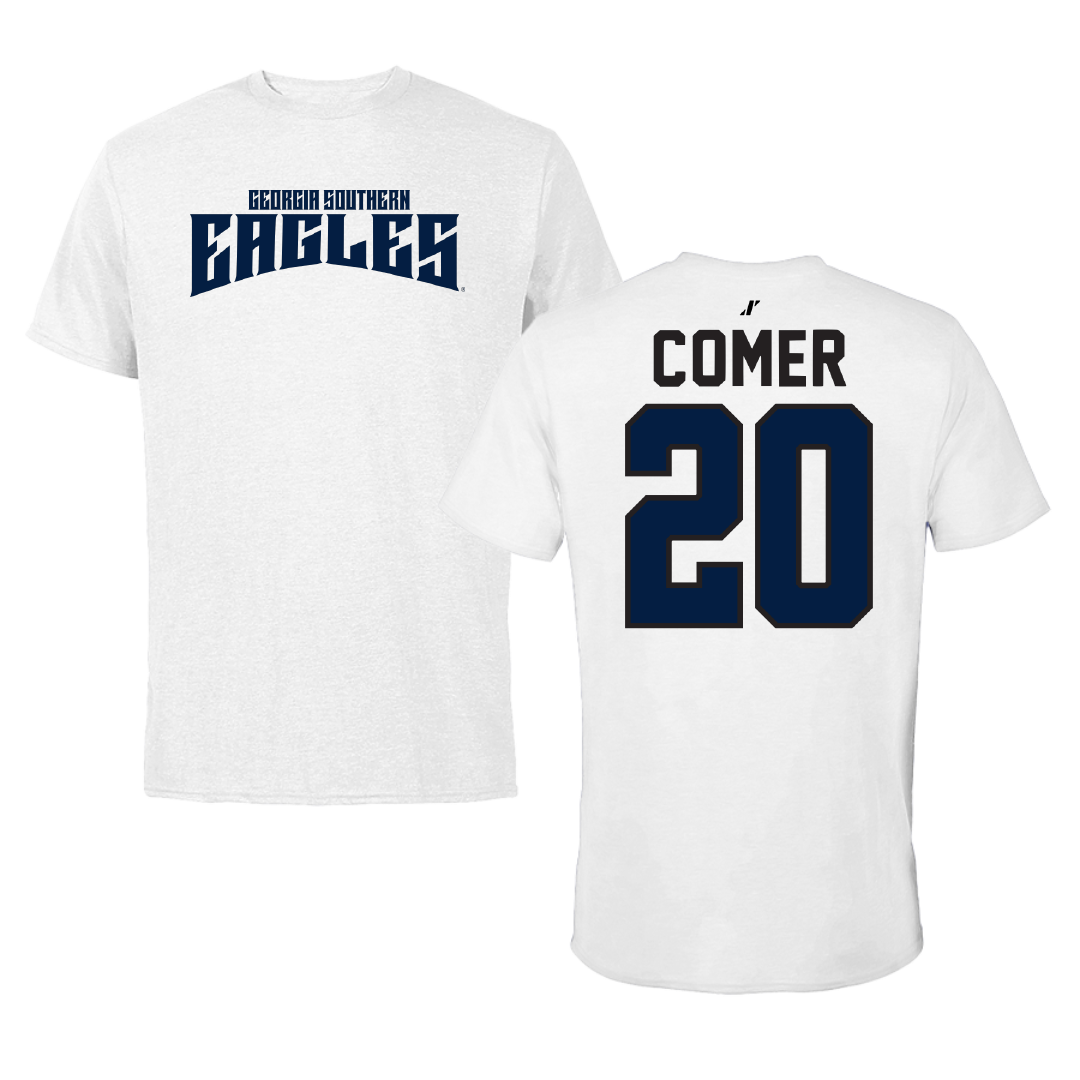 Georgia Southern University Soccer White Classic Tee - #20 Addison Comer