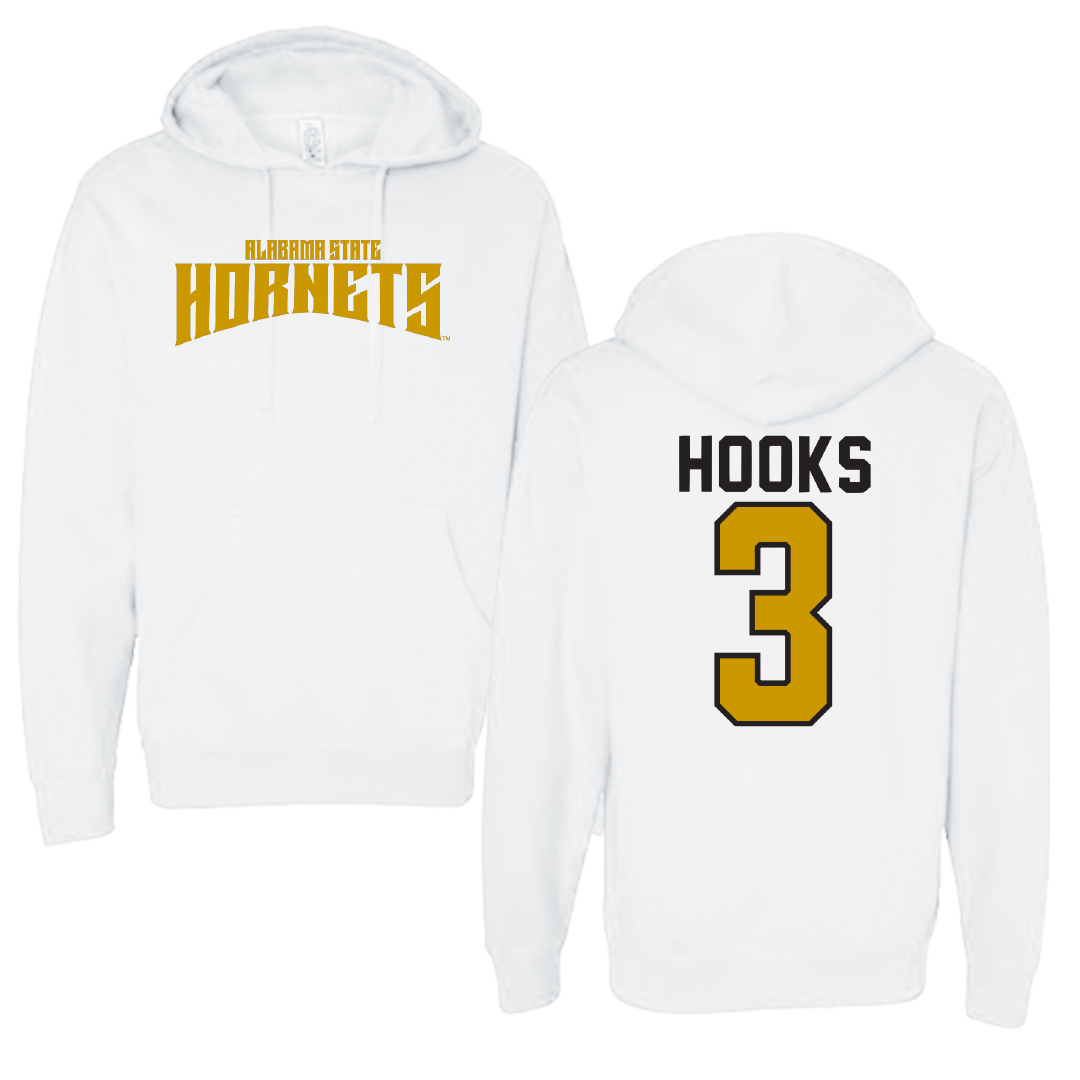 Alabama State University Basketball White Classic Hoodie - #3 April Hooks