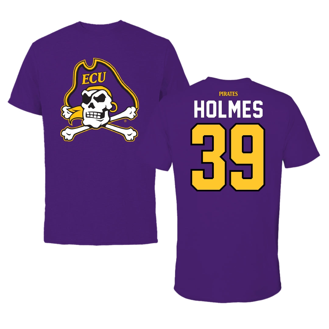 East Carolina University Football Purple Tee - #39 Luke Holmes