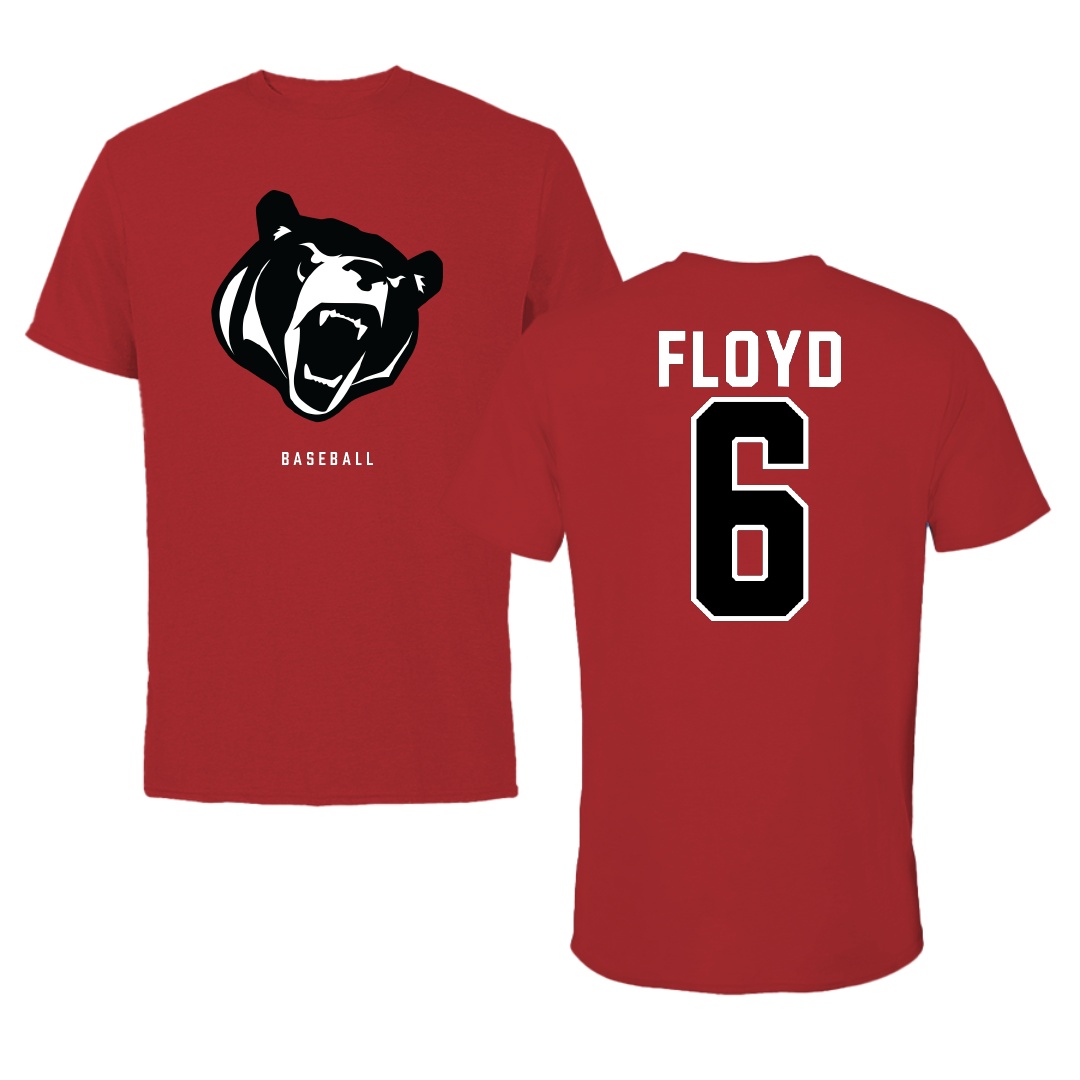 Lenoir-Rhyne University Baseball Canvas Red Bears Tee - #6 Spencer Floyd