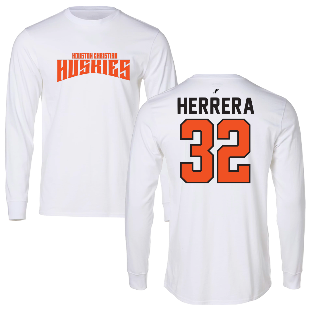 Houston Christian University Softball White Classic Performance Long Sleeve - #32 Breana Herrera