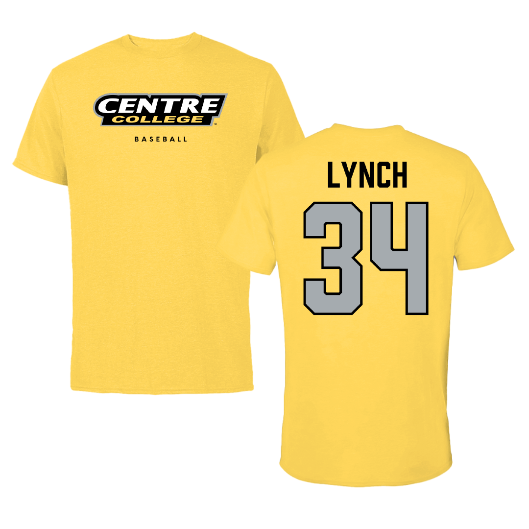 Centre College Baseball Yellow Colonel Tee - #34 Michael Lynch