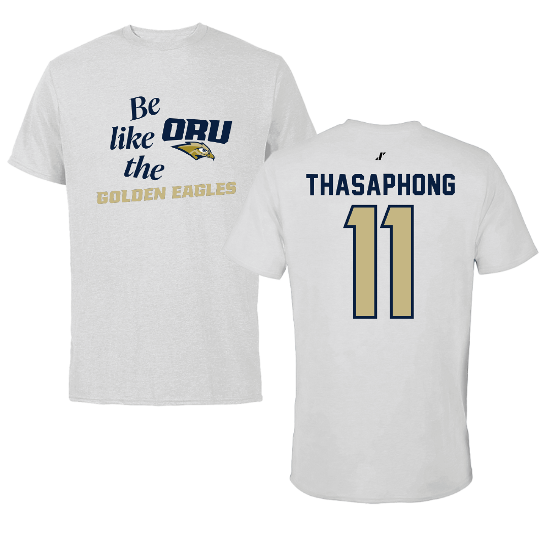Oral Roberts University Soccer Light Gray Be Like Us Tee - #11 Julia Ruth Thasaphong