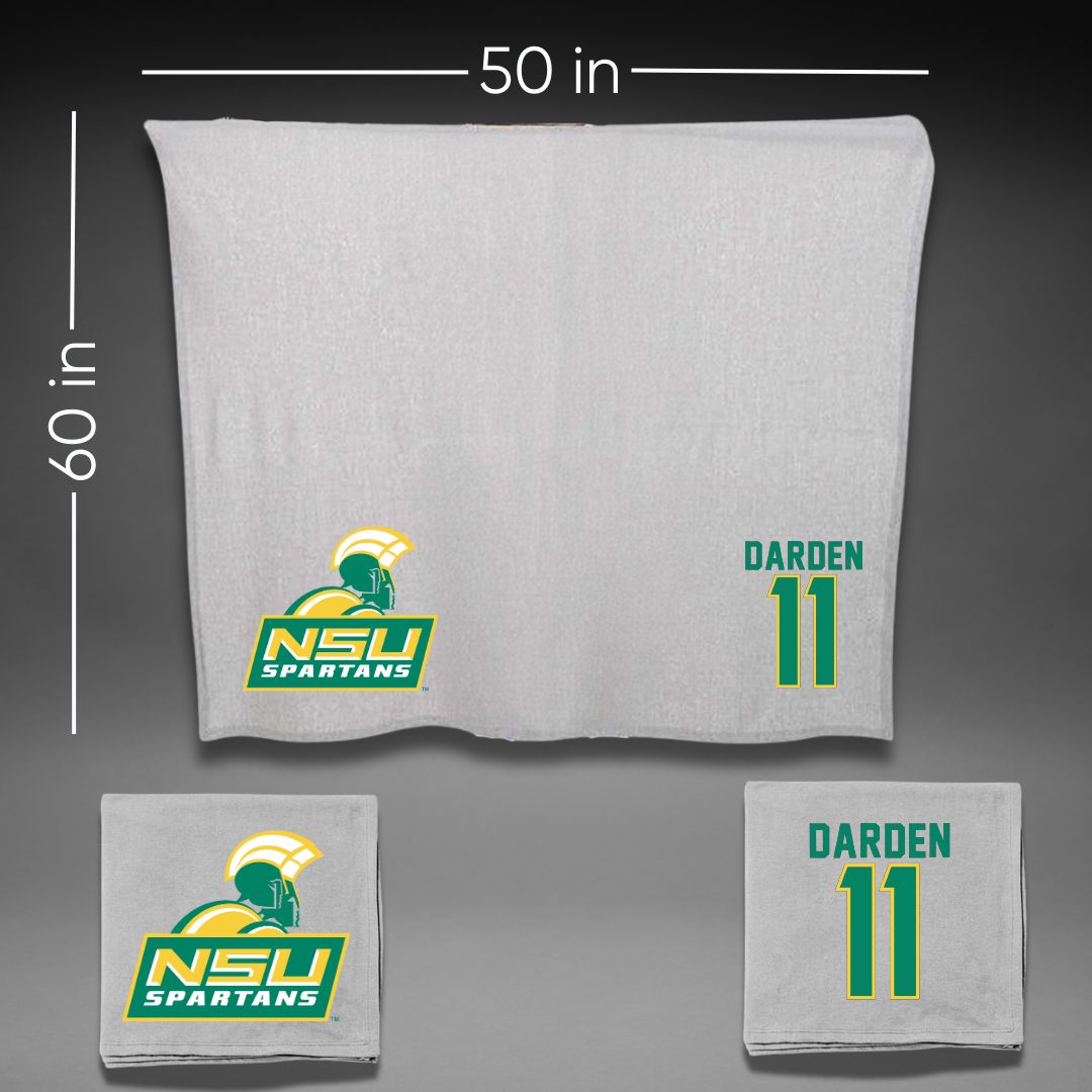 Norfolk State University Basketball Gray Blanket - #11 Jaylani Darden