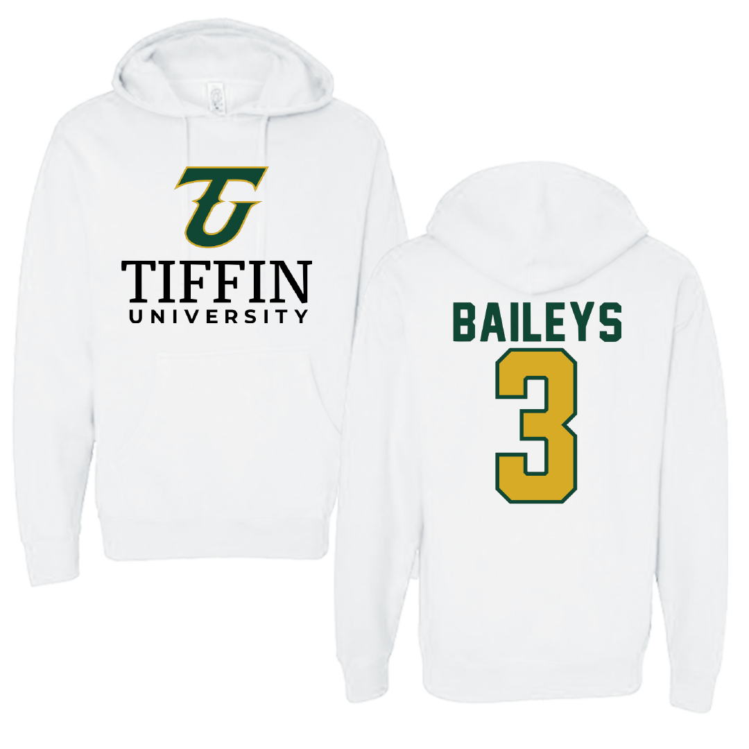 Tiffin University Baseball White Hoodie - #3 Jonny Baileys