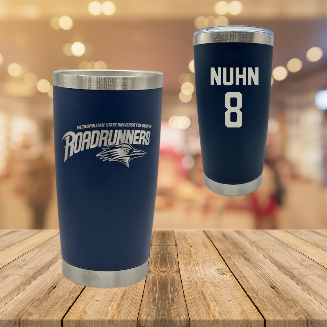 Metropolitan State University of Denver Soccer Navy Stainless Steel Tumbler - #8 Kailani Nuhn